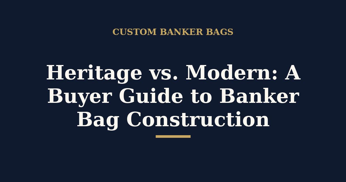 Heritage vs. Modern: A Buyer Guide to Banker Bag Construction