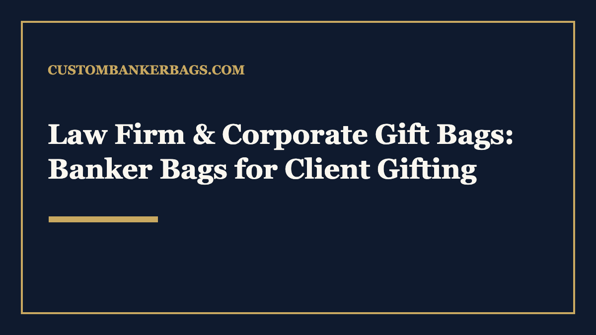 Law Firm & Corporate Gift Bags: Banker Bags for Client Gifting