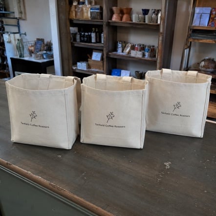 Monogrammed deal bags on display